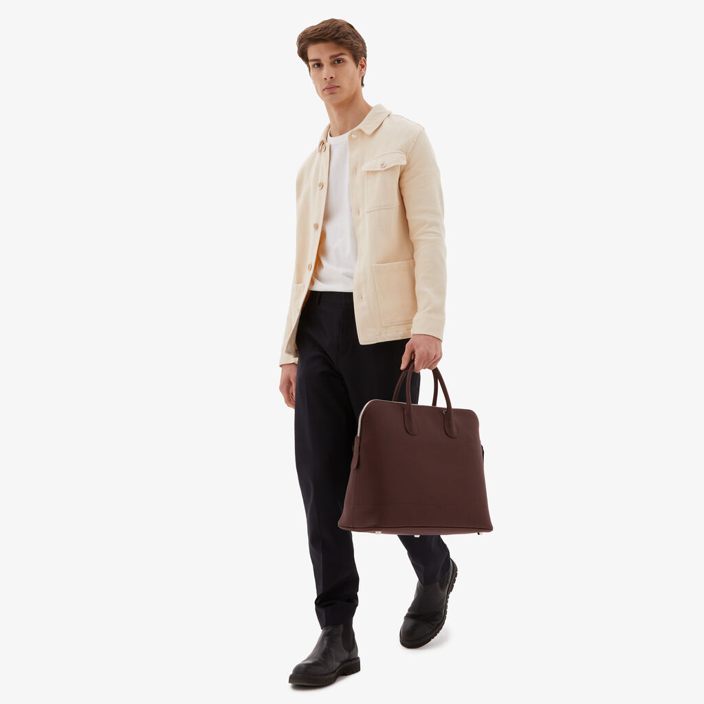 Valextra Tote bag da Uomo in Pelle Marrone | Valextra My Logo Promozione