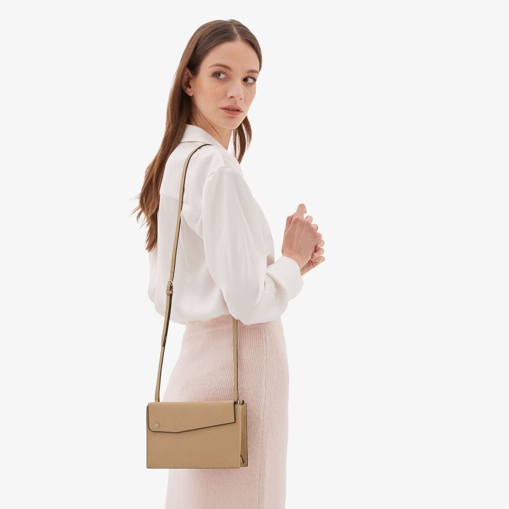 Valextra Borsetta a tracolla piccola in Pelle Beige | Valextra Pocket Pezzi Unici