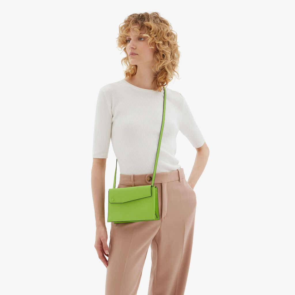 Valextra Borsa a tracolla da Donna in Pelle Verde | Valextra Pocket Negozi Online