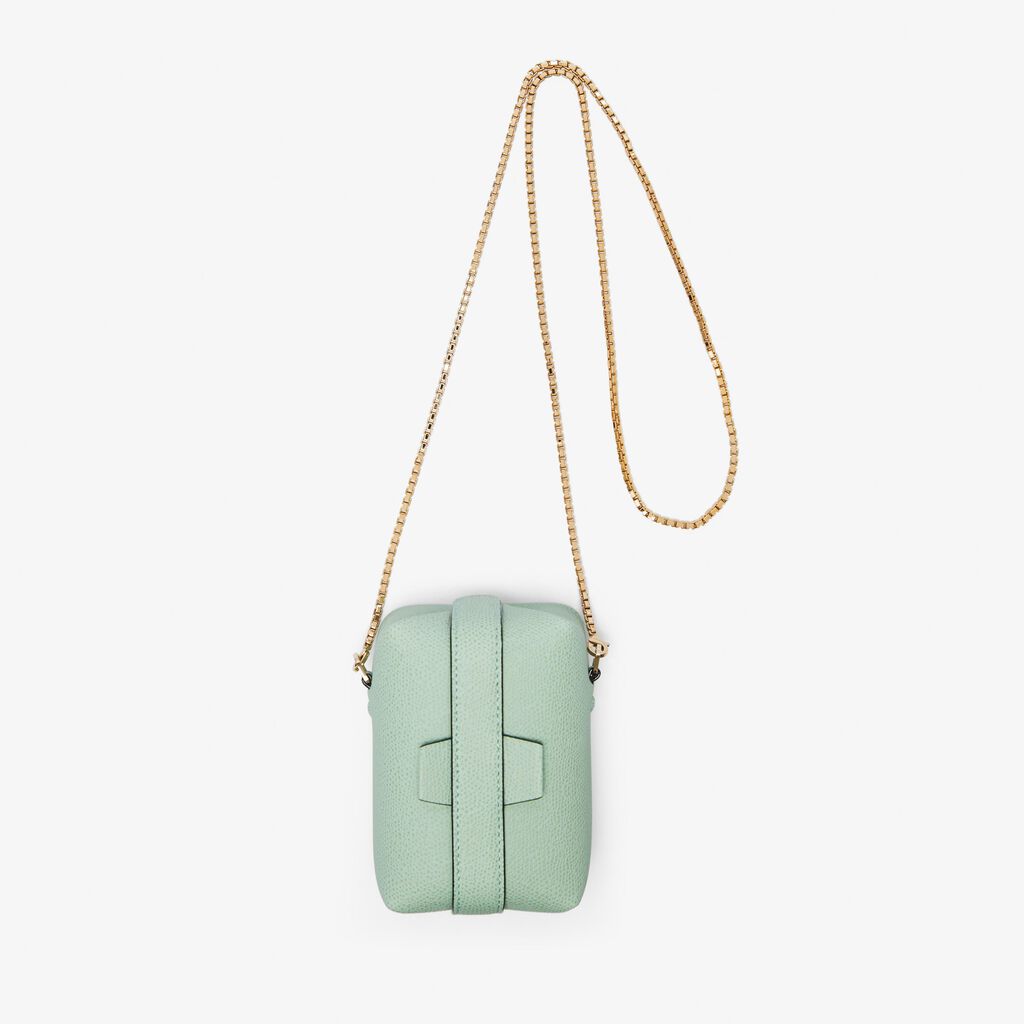 Valextra Borsa a tracolla Nano in Pelle Verde Acqua | Valextra Tric Trac