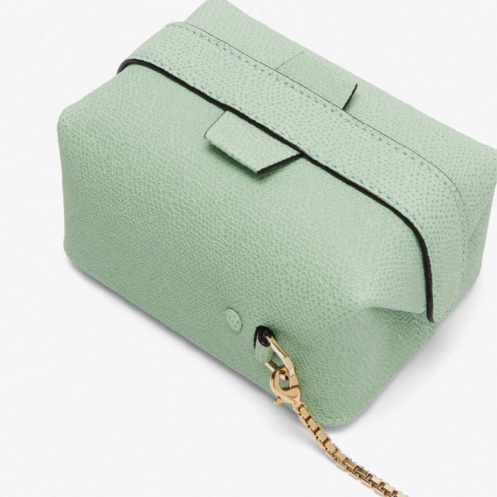 Valextra Borsa a tracolla Nano in Pelle Verde Acqua | Valextra Tric Trac Promozione Limitata