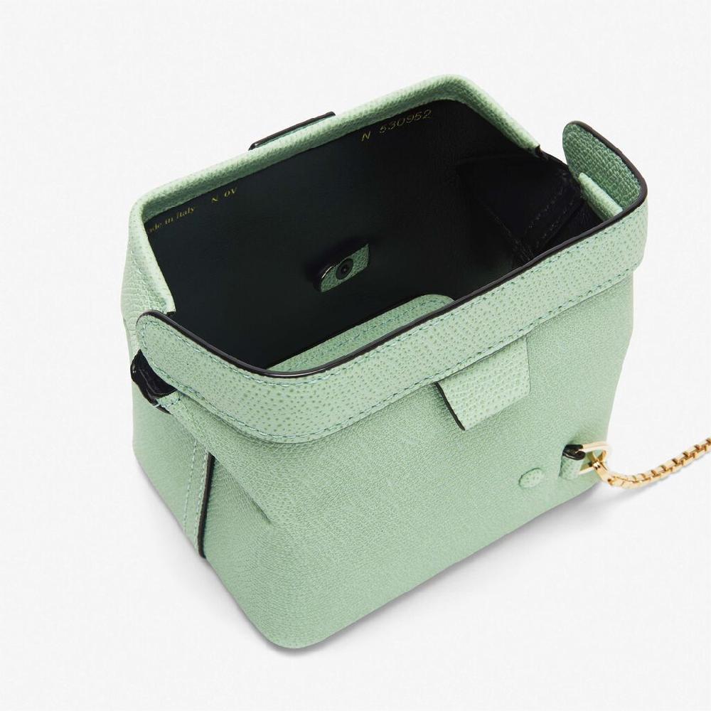 Valextra Borsa a tracolla Nano in Pelle Verde Acqua | Valextra Tric Trac Promozione Limitata