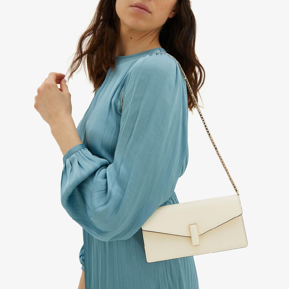 Valextra Pochette in Pelle Bianca con tracolla | Valextra Iside Affare Del Giorno