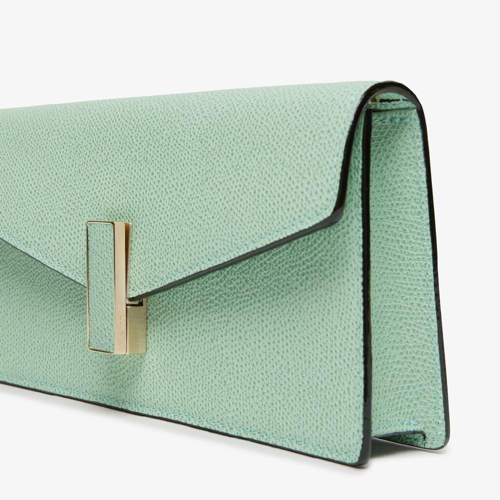 Valextra Borsetta clutch in Pelle con tracolla dorata | Valextra Iside Prezzo Ridotto