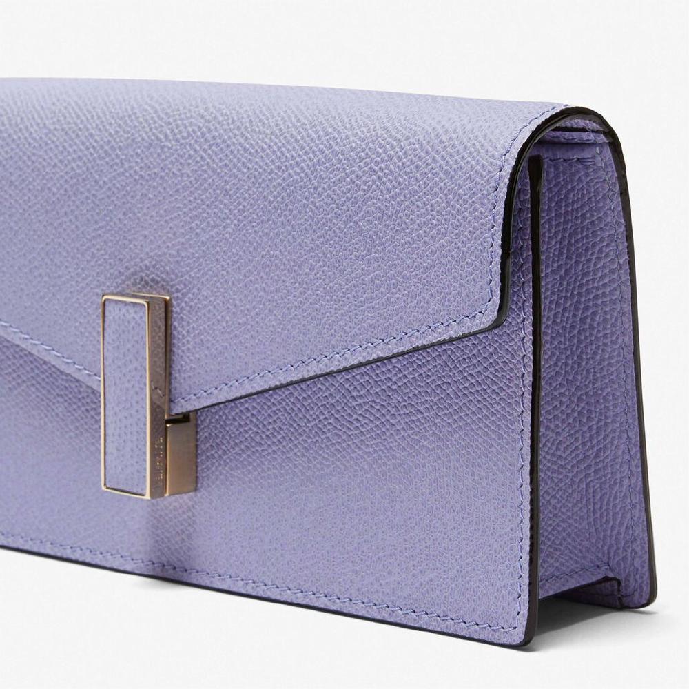 Valextra Pochette minimal da Donna in Pelle Lilla | Valextra Iside Sottocosto