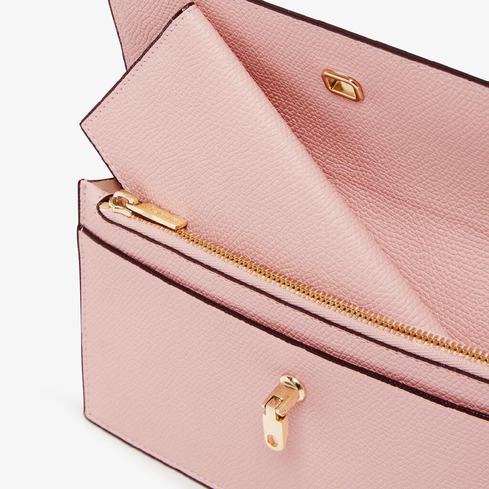 Valextra Portafoglio versatile grande in Pelle Rosa | Valextra Brera Novità