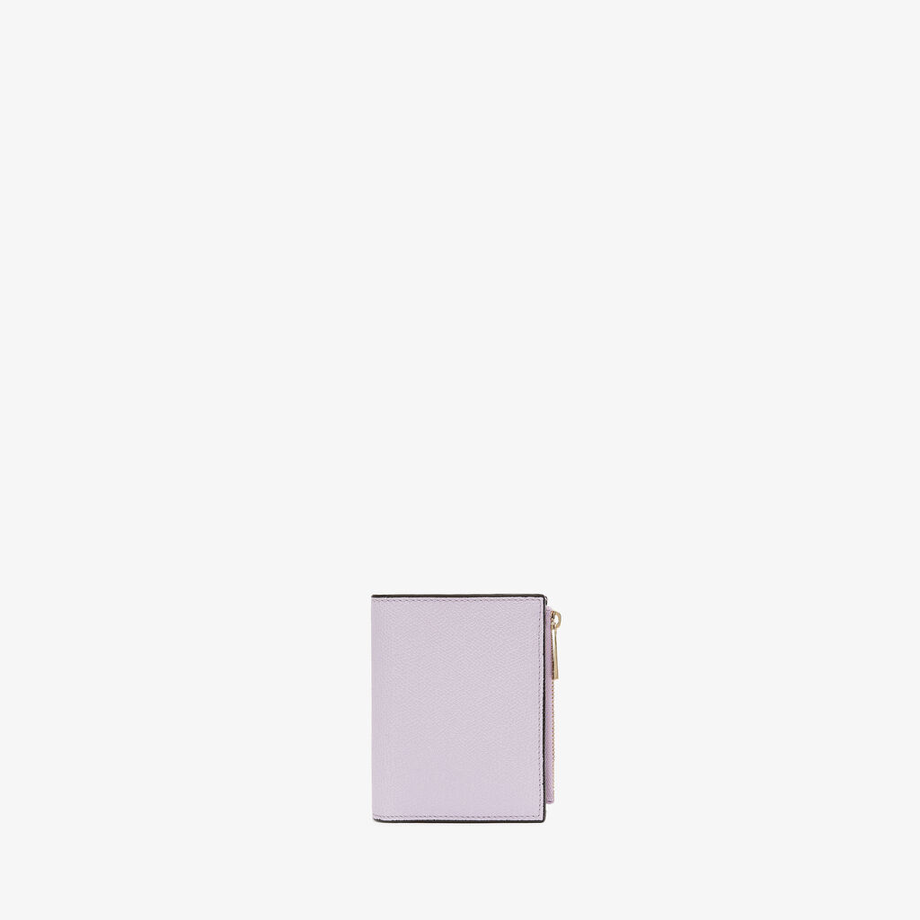 Valextra Portafoglio bifold da Donna di Lusso in Pelle Lilla | Valextra