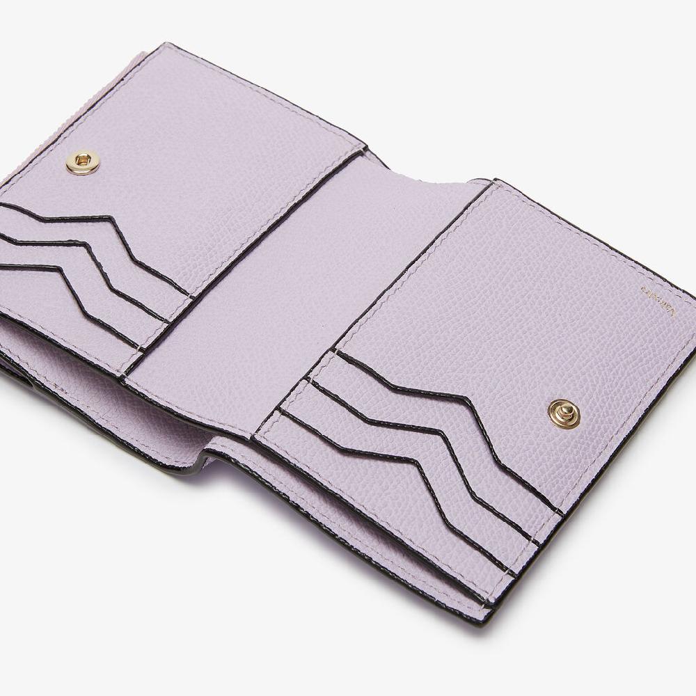 Valextra Portafoglio bifold da Donna di Lusso in Pelle Lilla | Valextra Economico