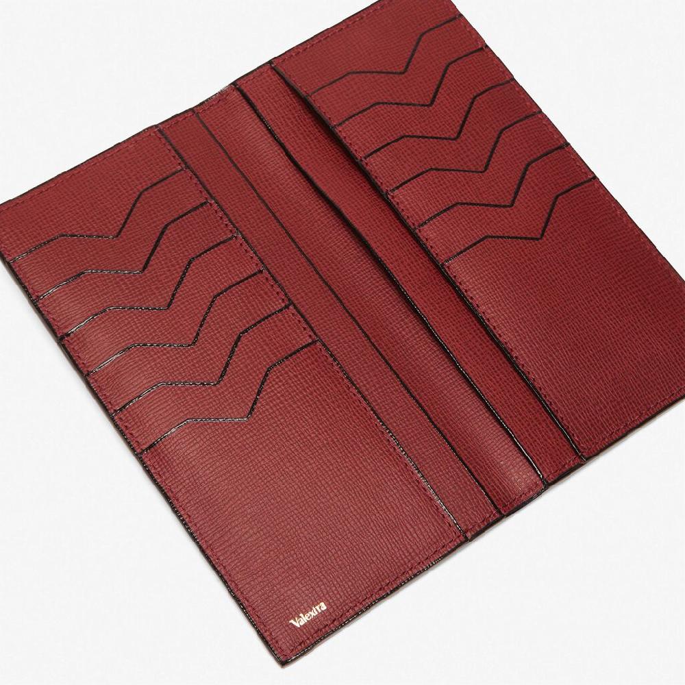 Valextra Portafoglio verticale Bifold in Pelle Bordeaux | Valextra Offerte