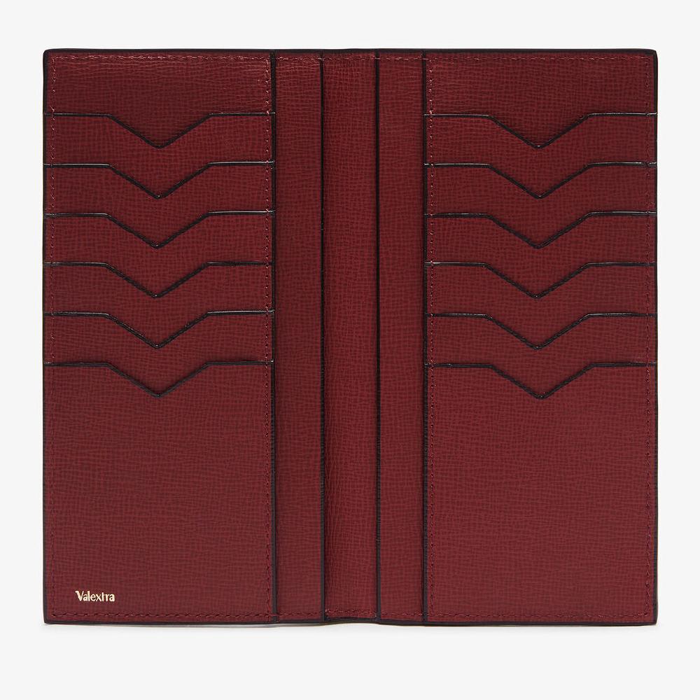 Valextra Portafoglio verticale Bifold in Pelle Bordeaux | Valextra Offerte