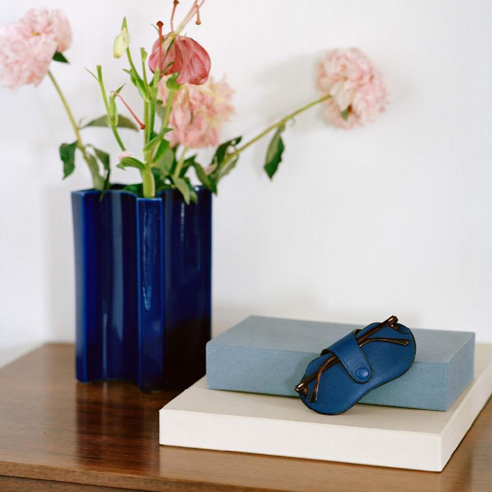 Valextra Custodia occhiali morbida in Pelle Blu | Valextra Vendite Flash