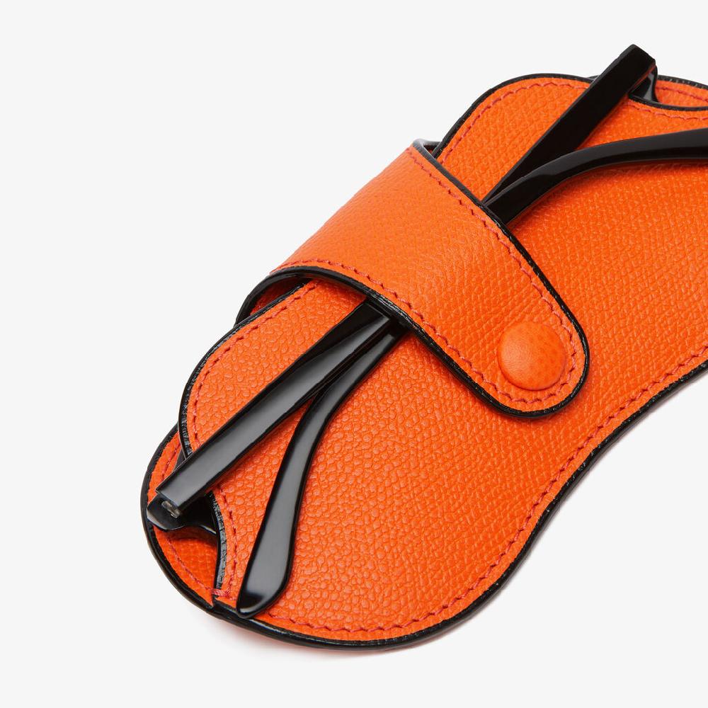 Valextra Custodia occhiali in Pelle Arancione | Valextra piccola pelletteria Negozio