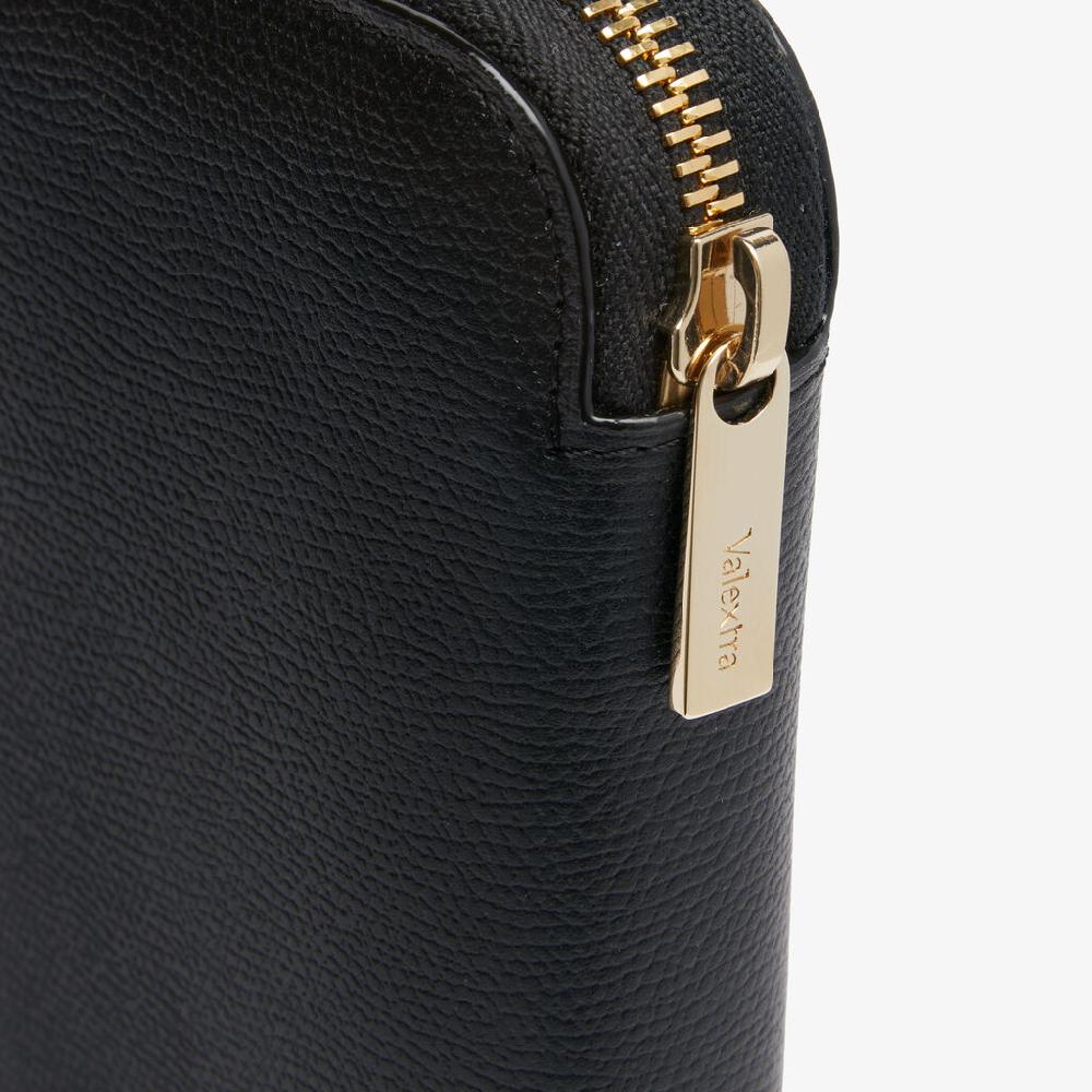 Valextra Portafoglio da Donna di Lusso in Pelle Nera | Valextra Zip Around In Saldo