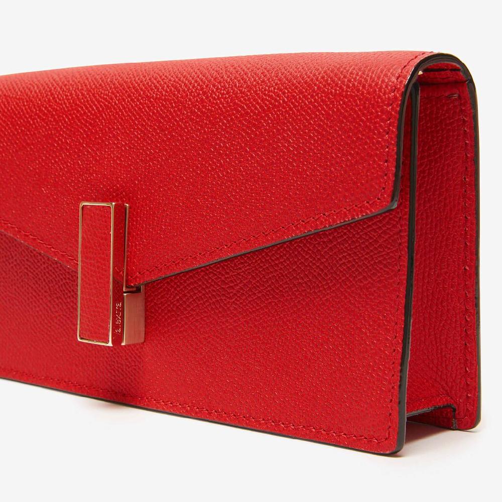 Valextra Pochette semplice e compatta in Pelle Rossa | Valextra Iside Italia