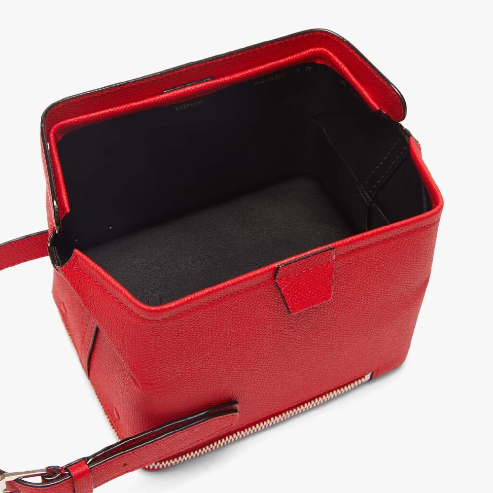 Valextra Borsa a tracolla piccola in Pelle Rossa | Valextra Tric Trac In Linea