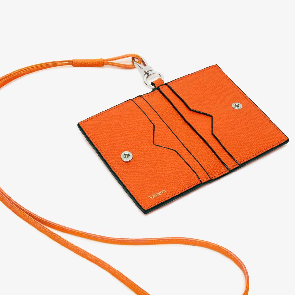 Valextra Porta carte con laccio da Donna in Pelle Arancione | Valextra Nuovo