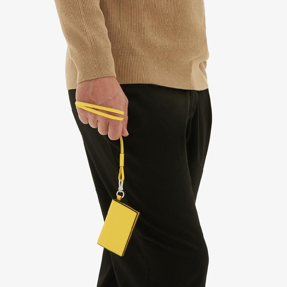 Valextra Porta carte con laccio da Donna in Pelle Gialla | Valextra Promozione