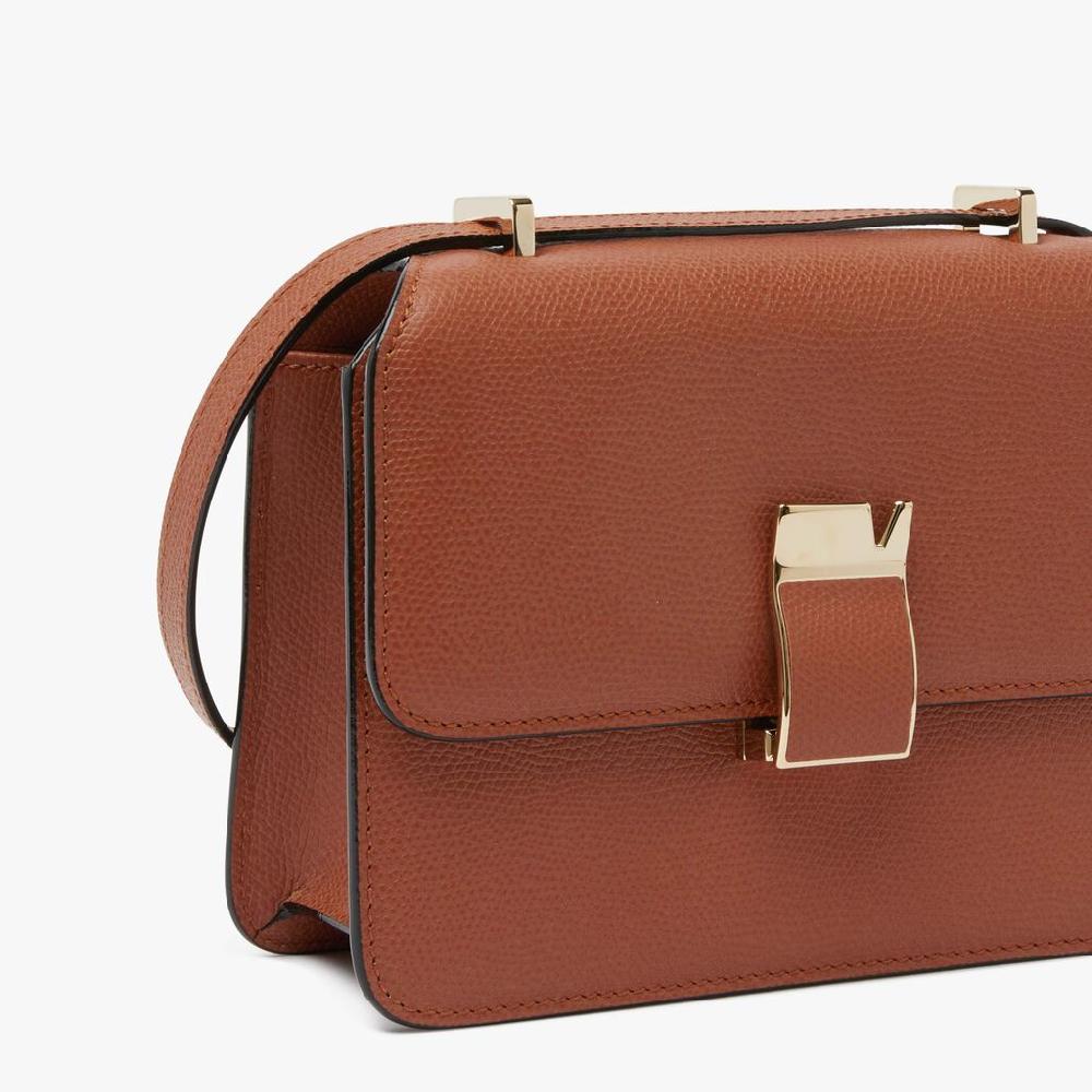 Valextra Borsa a tracolla da Donna in Pelle Marrone di Lusso | Valextra Pezzi Unici
