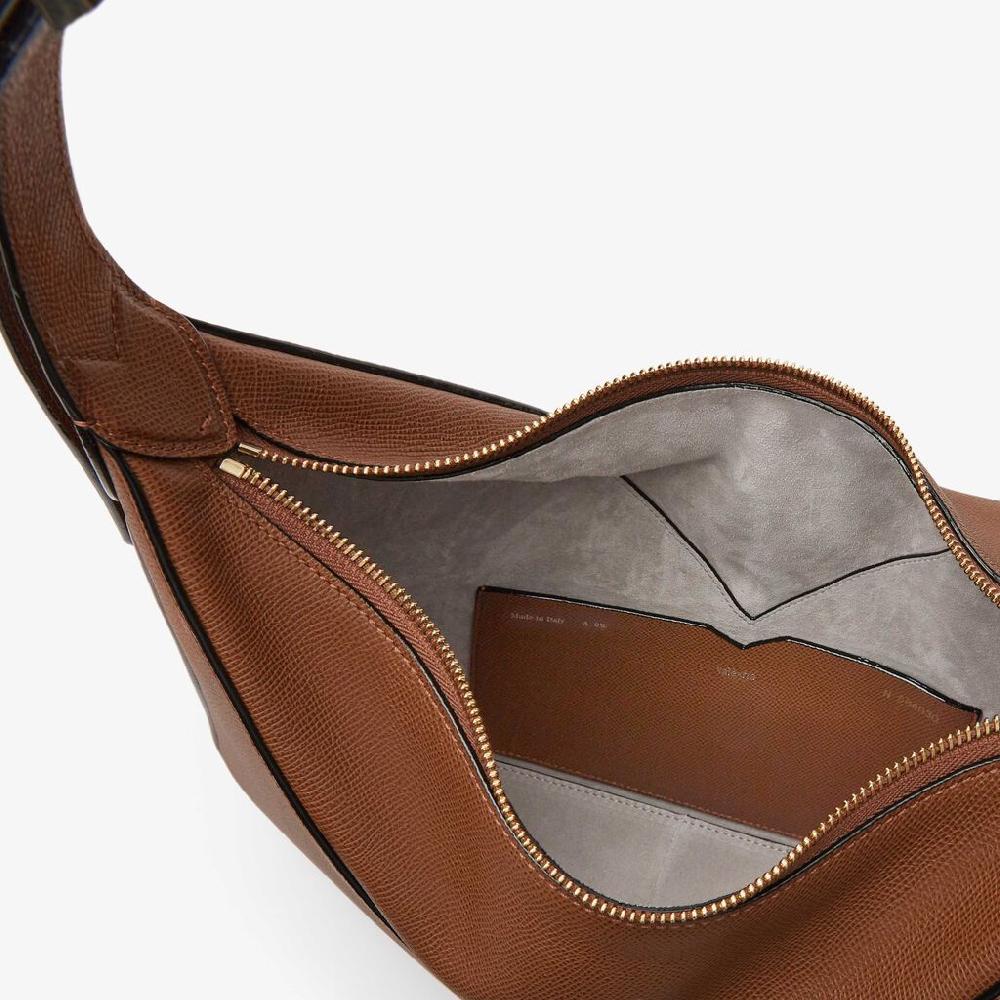 Valextra Borsa hobo da Donna di Lusso in pelle Marrone | Valextra Vivi Qualità Garantita