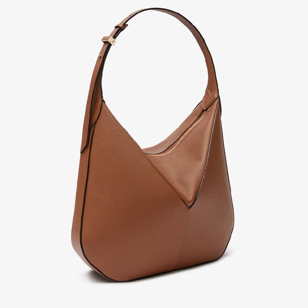 Valextra Borsa hobo da Donna di Lusso in pelle Marrone | Valextra Vivi Qualità Garantita