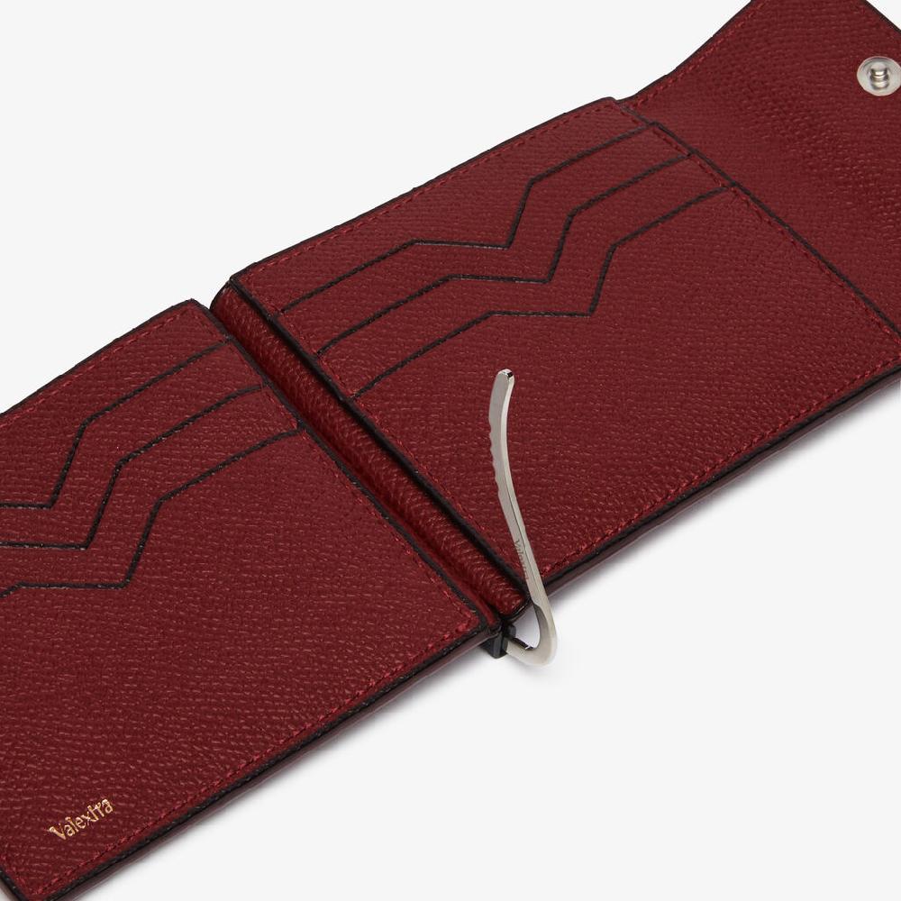 Valextra Portafoglio con fermasoldi in Pelle Bordeaux | Valextra Promozione Limitata