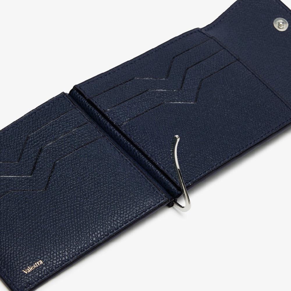 Valextra Portafoglio fermasoldi da Uomo in Pelle Blu | Valextra Fino Al -60%