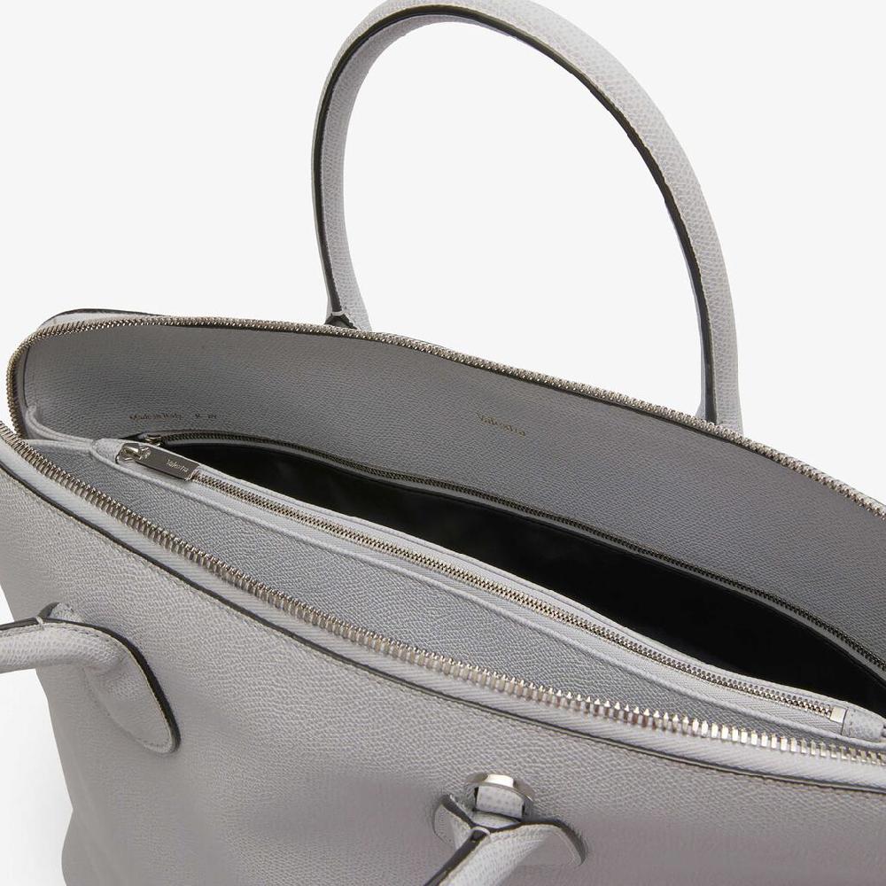 Valextra Borsa tote da Uomo in Pelle Grigia Sasso | Valextra My Logo Sottocosto
