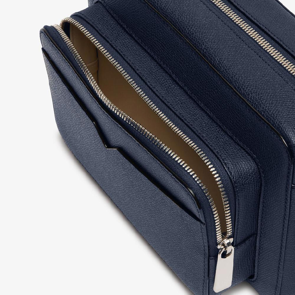 Valextra Borsetta Reporter in Pelle Blu con zip | Valextra V-Line Convenienza