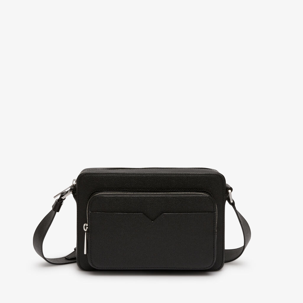 Valextra Borsa compatta Reporter in Pelle Nera | Valextra V-Line