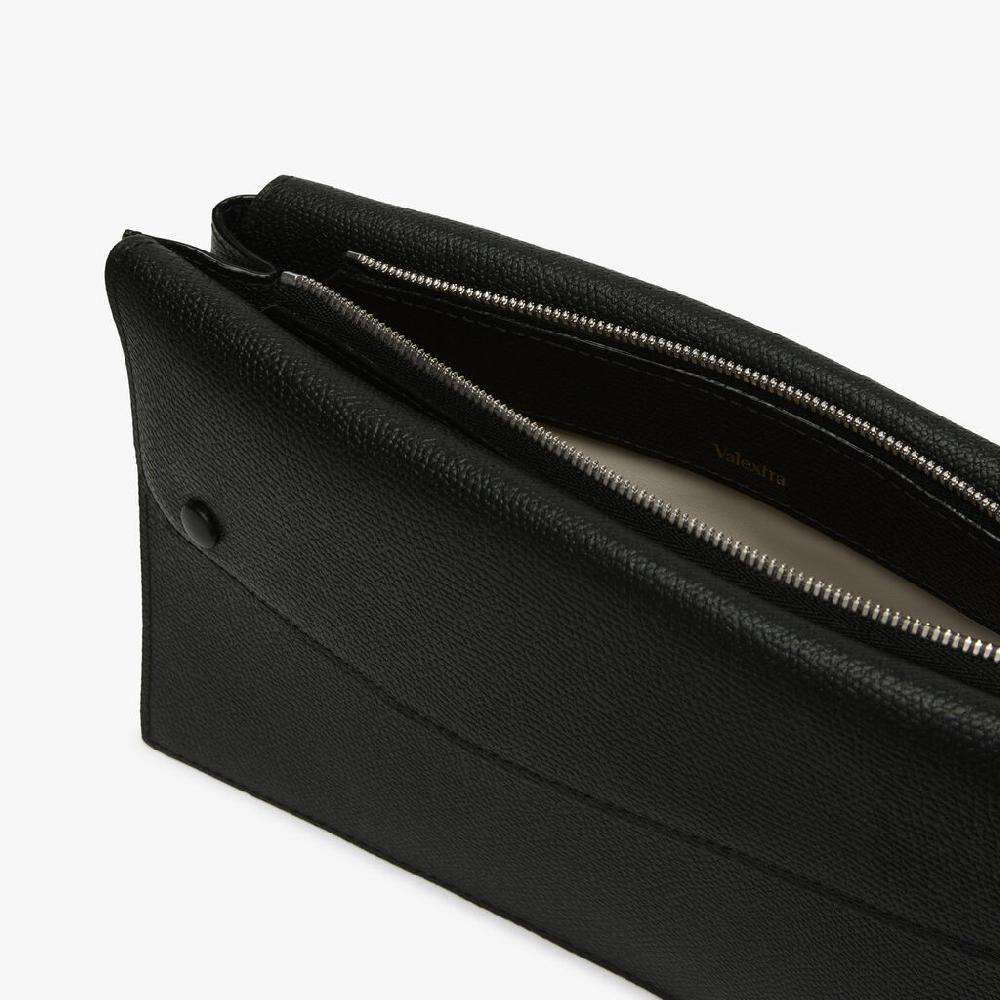 Valextra Borsa a tracolla da Uomo in Pelle Nera | Valextra Pocket Offerta