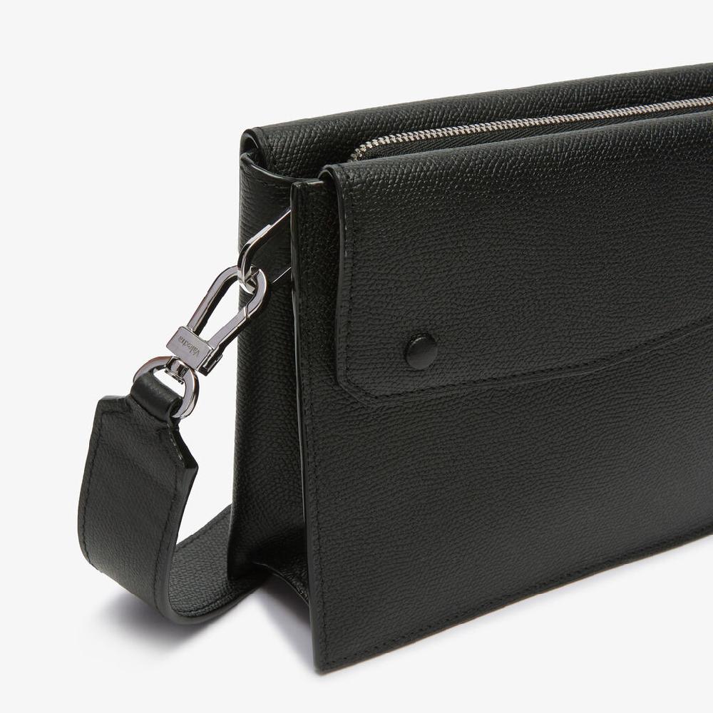 Valextra Borsa a tracolla da Uomo in Pelle Nera | Valextra Pocket Offerta