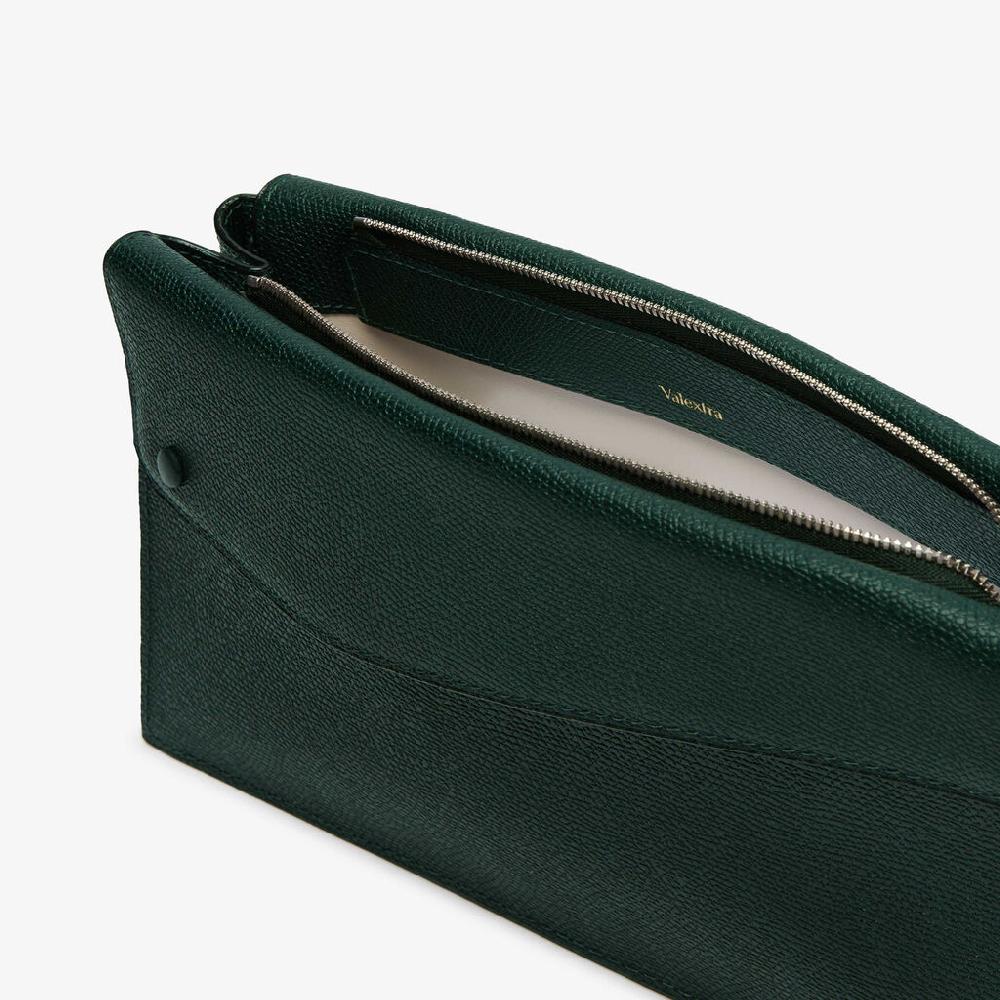 Valextra Borsa tracolla da Uomo di Lusso in Pelle Verde | Valextra Pocket Online