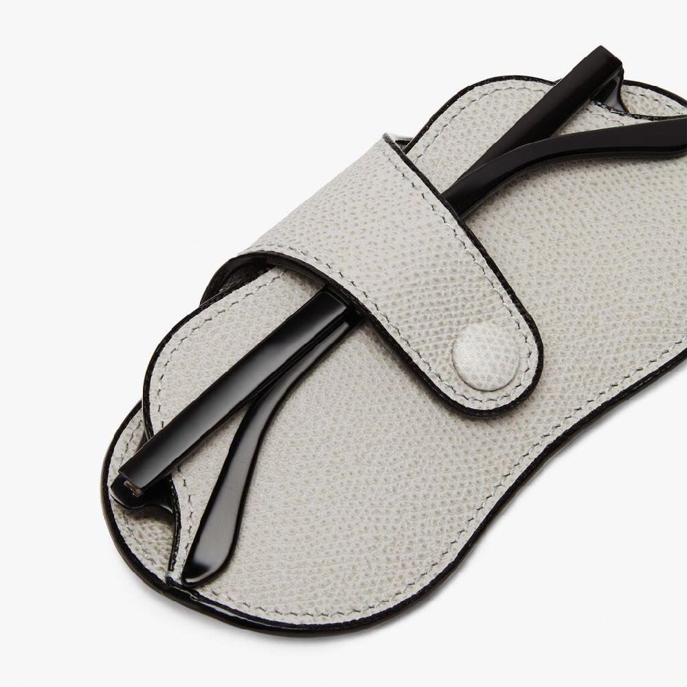 Valextra Custodia occhiali morbida in Pelle Grigio chiaro | Valextra Outlet