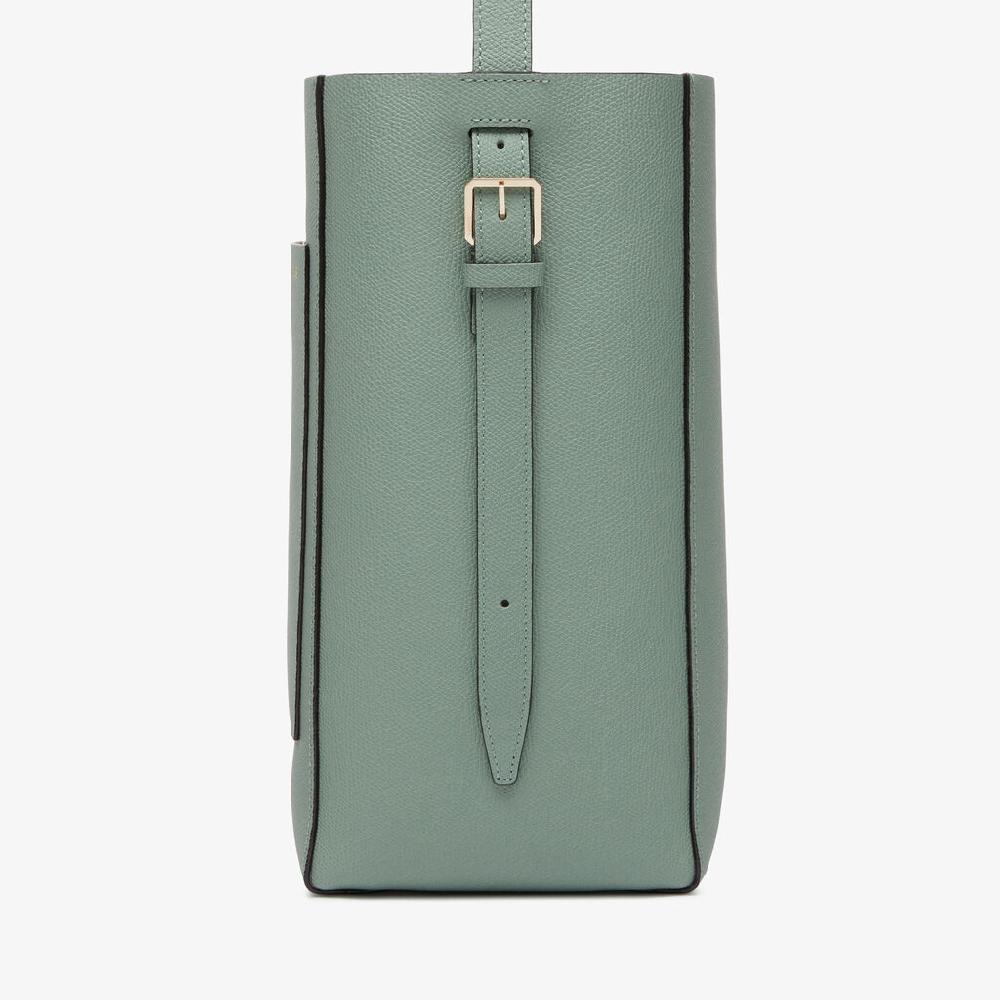 Valextra Borsa a Secchiello Soft Media | Pelle di vitello Millepunte | Verde Eucalipto | Valextra Hotsell