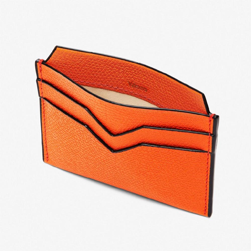 Valextra Portatessere compatto in Pelle Arancione | Valextra Moda