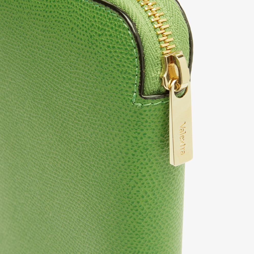 Valextra Portafoglio da Donna di Lusso in Pelle Verde | Valextra Zip Around 2025