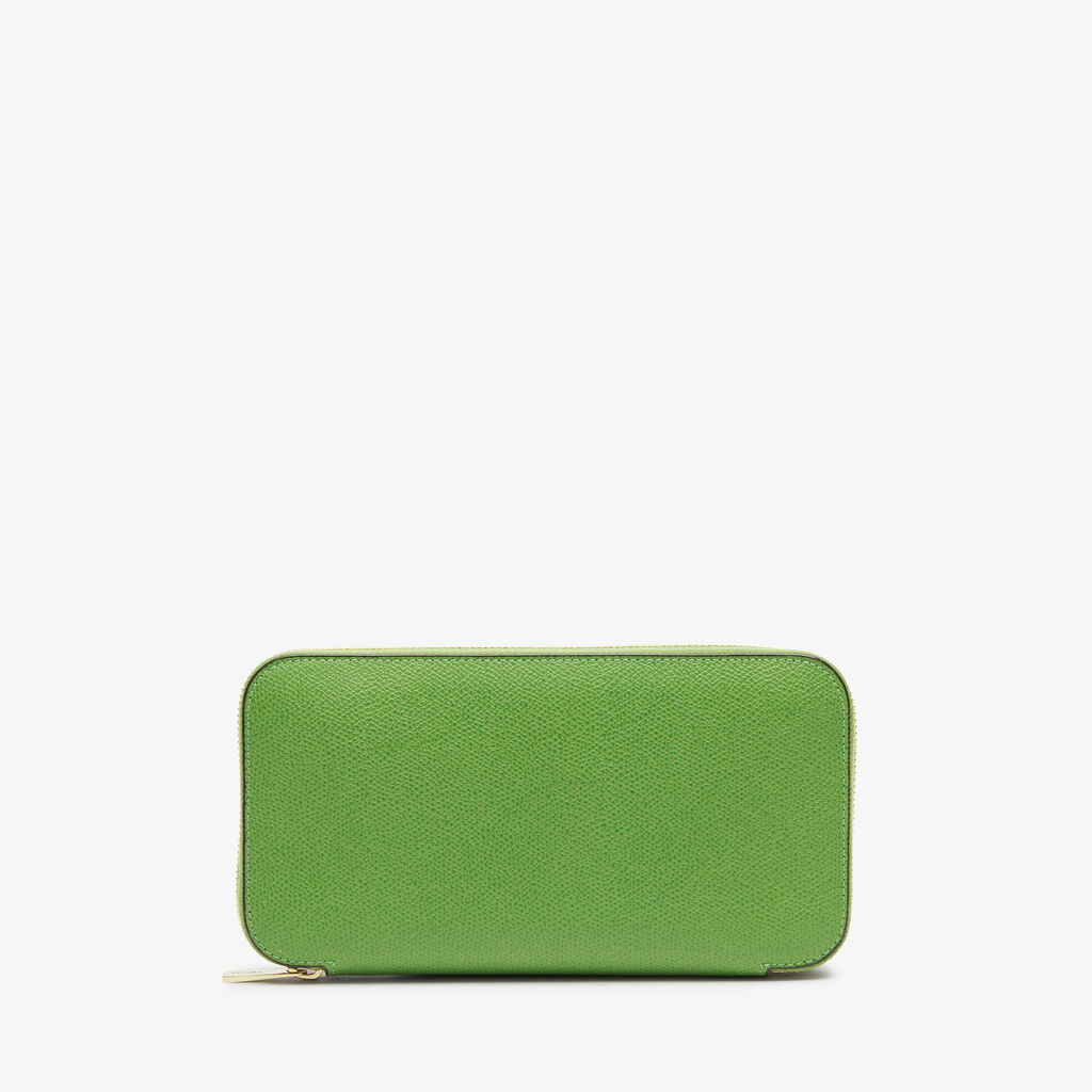 Valextra Portafoglio da Donna di Lusso in Pelle Verde | Valextra Zip Around 2025