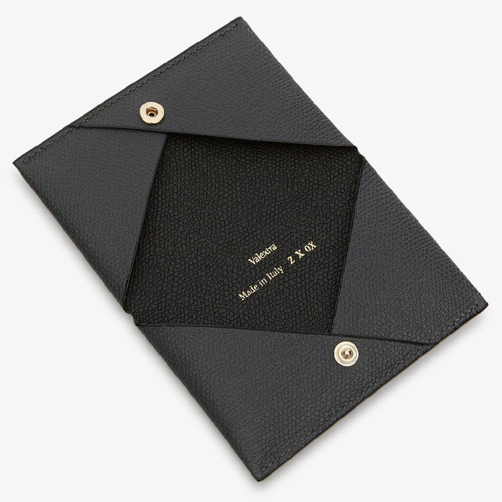 Valextra Porta carte da Uomo di Lusso in Pelle Grigia e Nera | Valextra Nuovo
