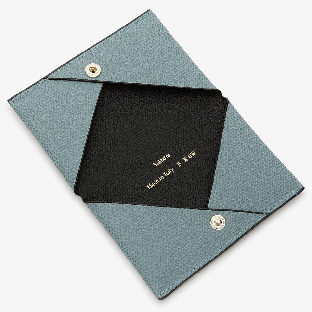 Valextra Porta carte piccolo di Lusso in Pelle Blu e Nera | Valextra Vendita