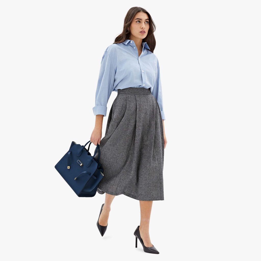 Valextra Borsa due manici da Donna in Pelle Blu Zaffiro | Valextra Promozione