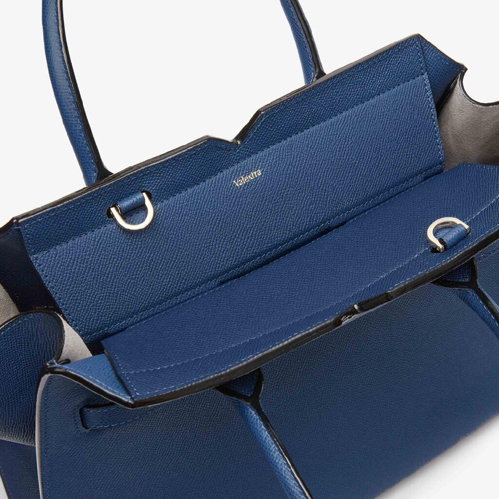 Valextra Borsa due manici da Donna in Pelle Blu Zaffiro | Valextra Promozione