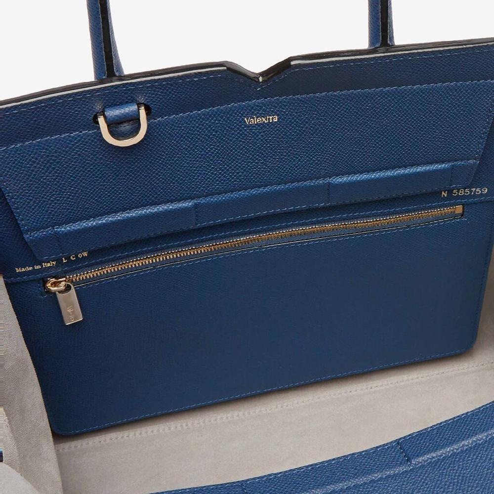 Valextra Borsa due manici da Donna in Pelle Blu Zaffiro | Valextra Promozione