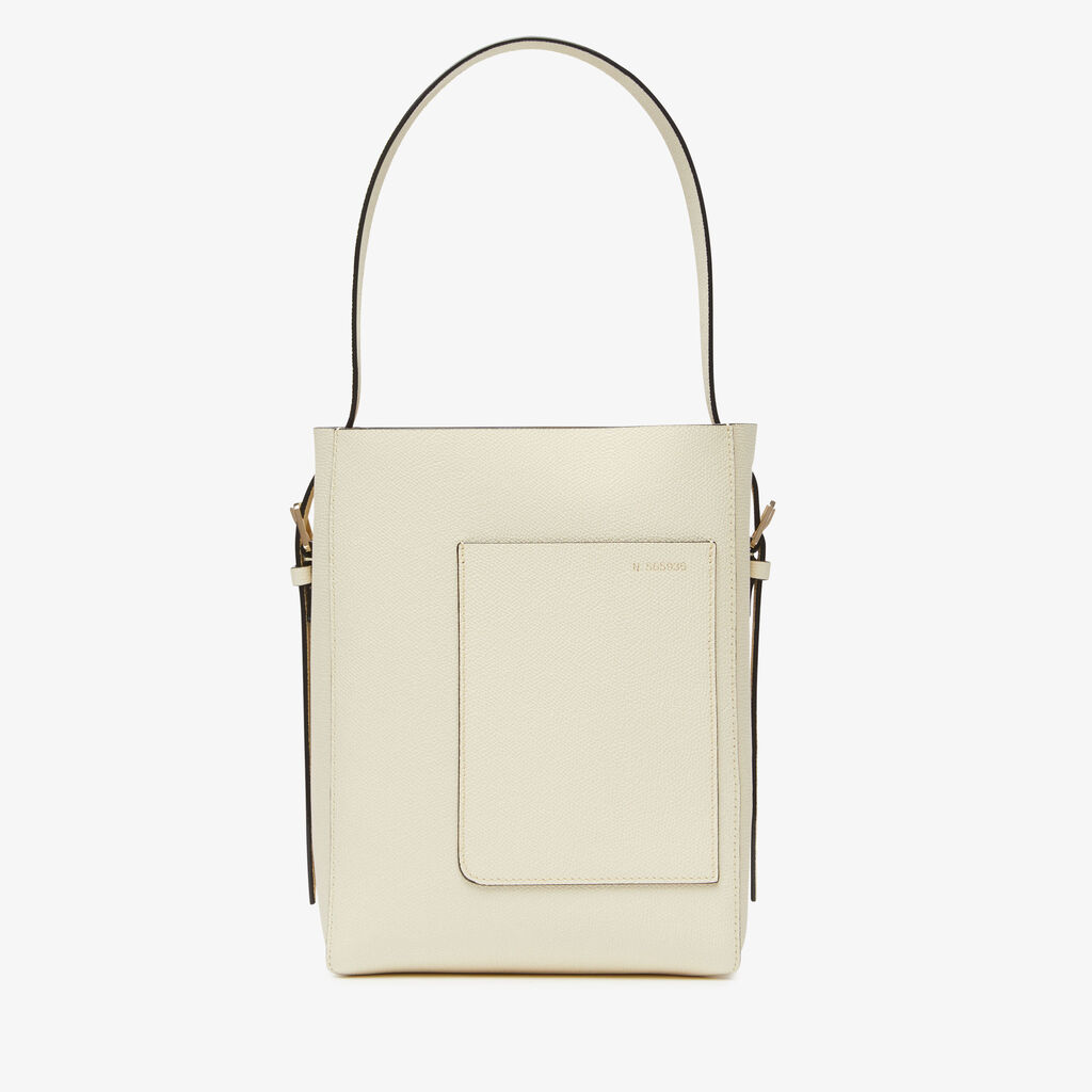 Valextra Borsa a secchiello da Donna Mini in Pelle Bianca | Valextra Soft