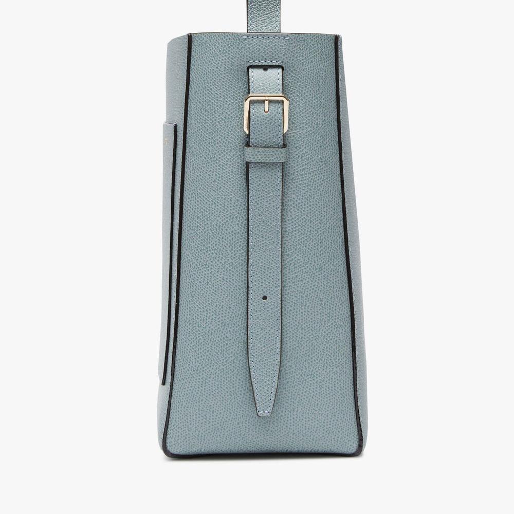 Valextra Borsa a secchiello da Donna Mini in Pelle Azzurra | Valextra Soft Pezzi Unici