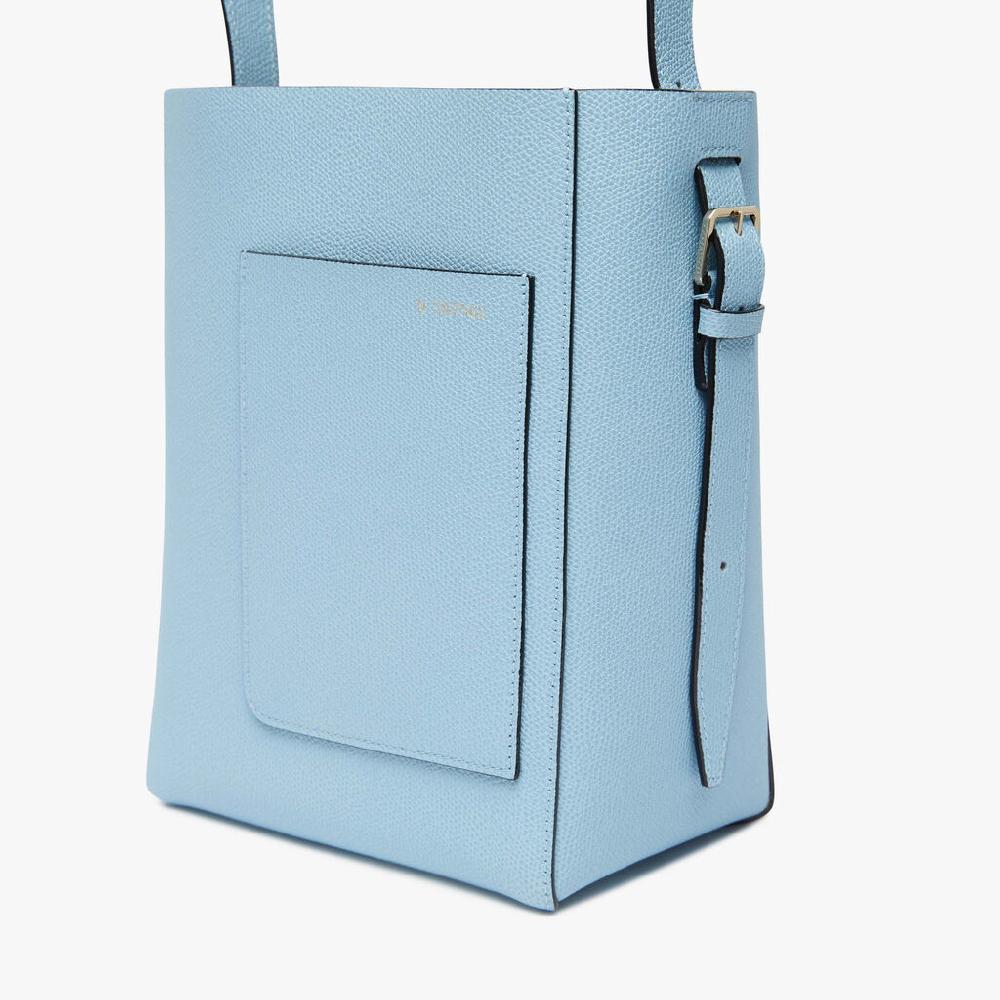 Valextra Borsa a secchiello da Donna Mini in Pelle Blu | Valextra Soft Qualità Garantita