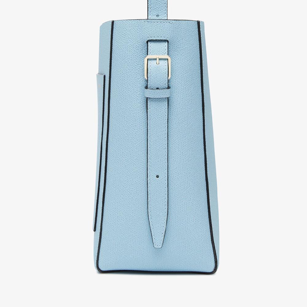 Valextra Borsa a secchiello da Donna Mini in Pelle Blu | Valextra Soft Qualità Garantita
