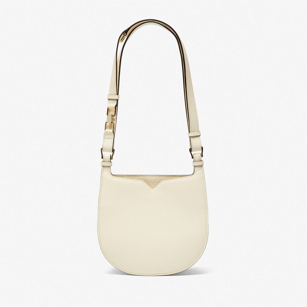Valextra Borsa a spalla Mini in Pelle Bianca | Valextra Hobo