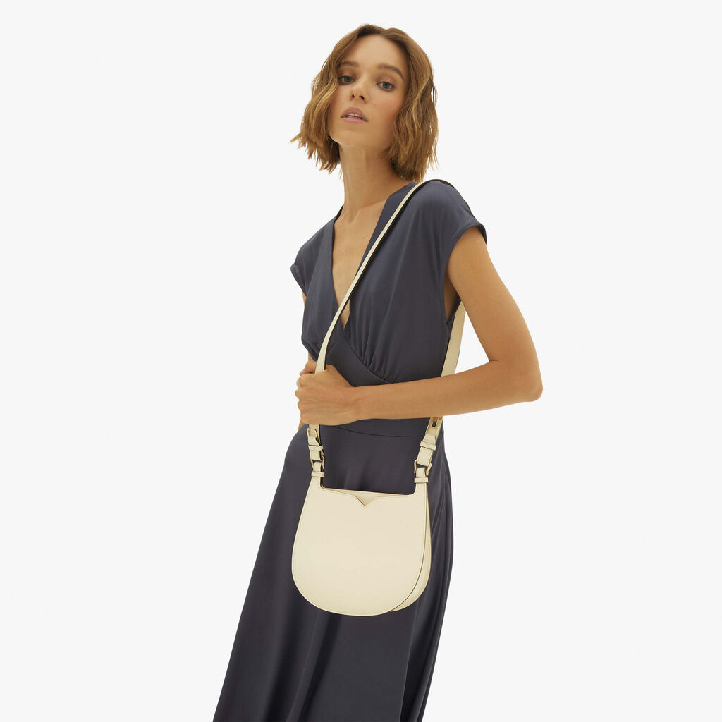 Valextra Borsa a spalla Mini in Pelle Bianca | Valextra Hobo Negozi Online