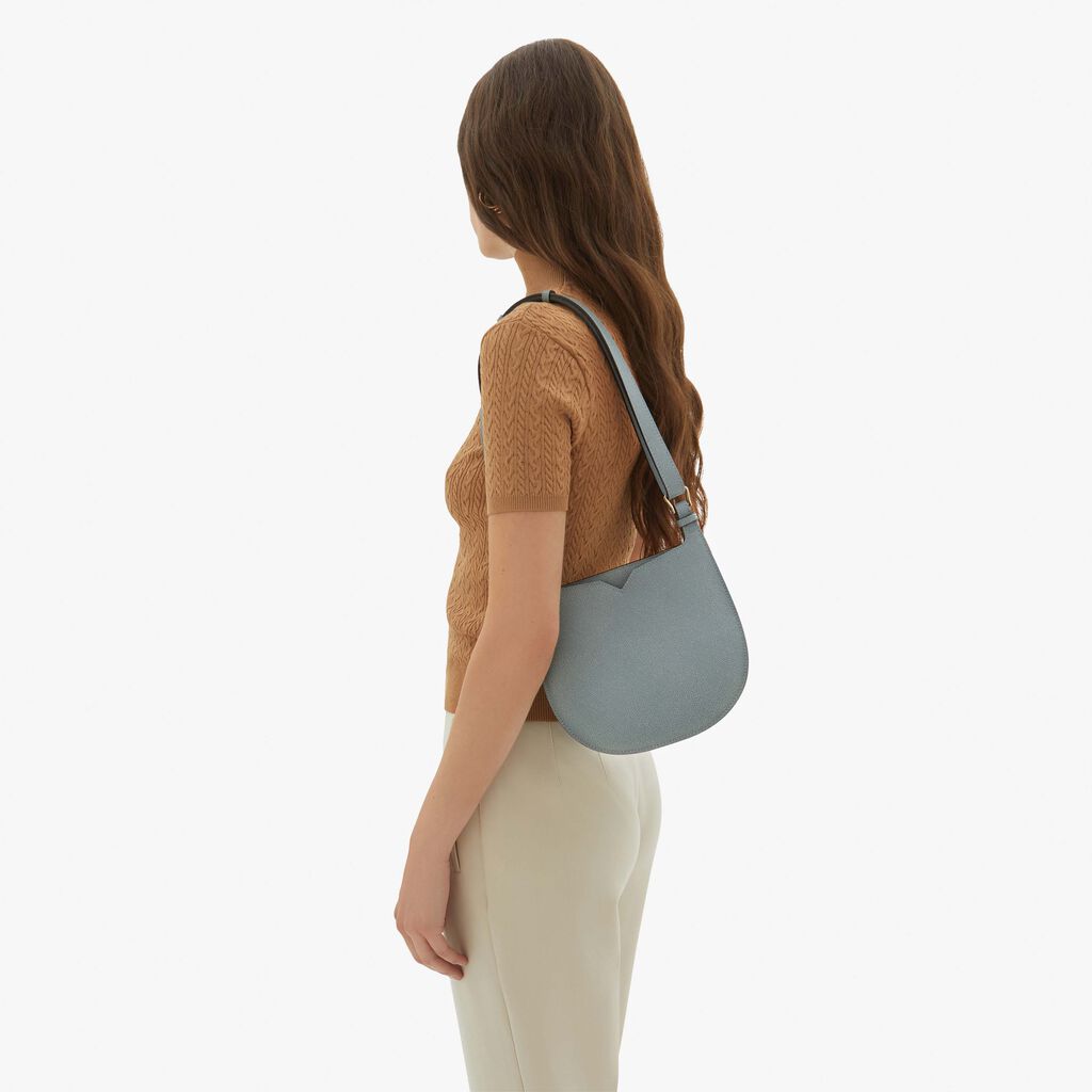 Valextra Borsa a spalla Mini in Pelle Blu | Valextra Hobo Acquista Ora