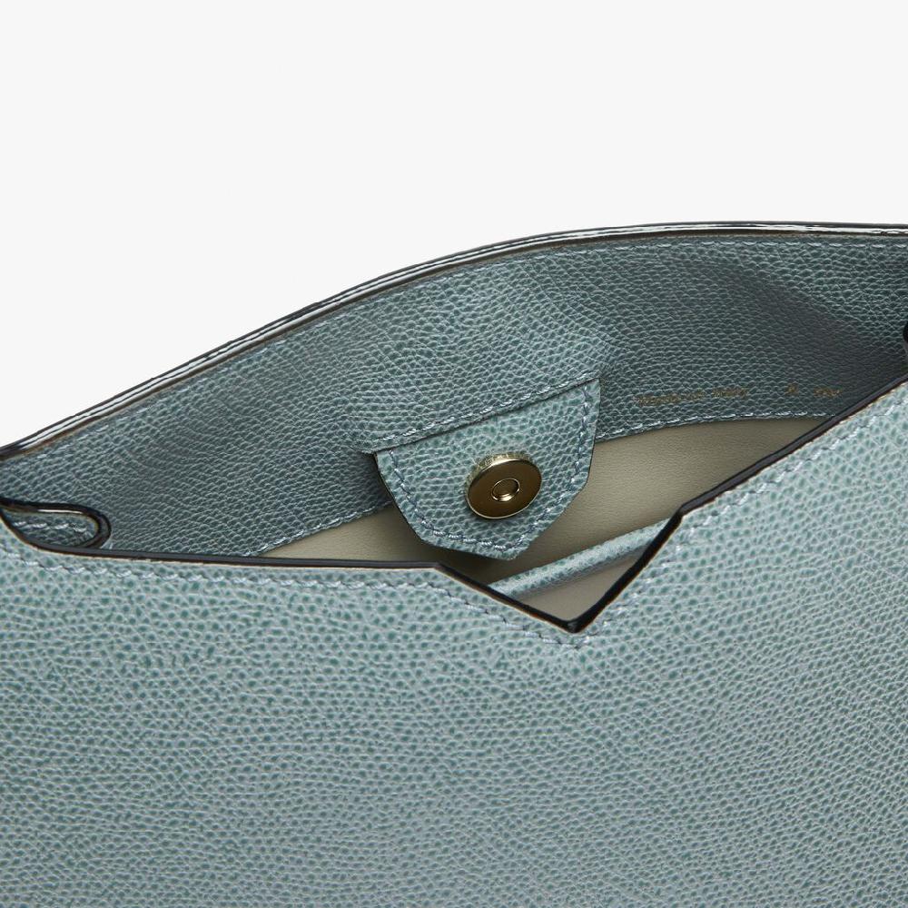 Valextra Borsa a spalla Mini in Pelle Blu | Valextra Hobo Acquista Ora